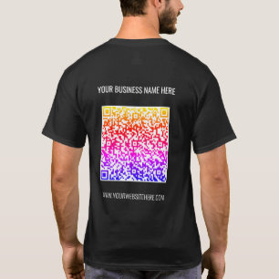 Kleurrijke QR Code met Custom Text Business T-Shir T-shirt