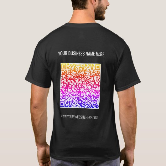 Kleurrijke QR Code met Custom Text Business T-Shir T-shirt (Achterkant)