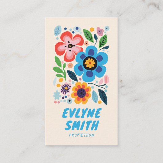 Kleurrijke QR-code met de hand getekend geschreven Visitekaartje (Voorkant)