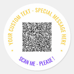 Kleurrijke QR-code sticker sjabloon met aangepaste
