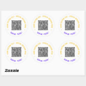 Kleurrijke QR-code sticker sjabloon met aangepaste (Vel)
