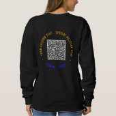 Kleurrijke QR-code sweatshirt Aangepaste tekst en  (Achterkant)