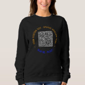 Kleurrijke QR-code sweatshirt Aangepaste tekst en (Voorkant)
