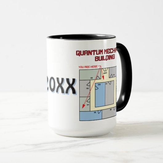 Kleurrijke Quantum Mechanics Building Mok (Voorkant rechts)