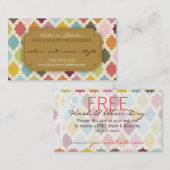 Kleurrijke Quatrefoil Hair & Beauty Coupon Korting (Voorkant / Achterkant)