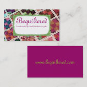 Kleurrijke quilter blokkeert het kantelen van naai visitekaartje (Voorkant / Achterkant)