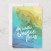 Kleurrijke Quinceanera Meisje Verjaardagsfeestje U Kaart (Voorkant)