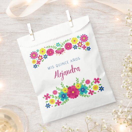 Kleurrijke Quinceañera Mexicaanse bloemen Papieren Bedankzakje (Geknipt)