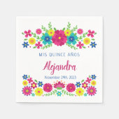 Kleurrijke Quinceañera Mexicaanse bloemen Papieren Servet (Voorkant)