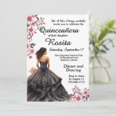 Kleurrijke Quinceanera uitnodiging (Staand voorkant)