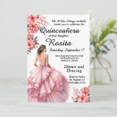 Kleurrijke Quinceanera uitnodiging (Staand voorkant)