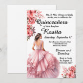Kleurrijke Quinceanera uitnodiging (Voorkant / Achterkant)
