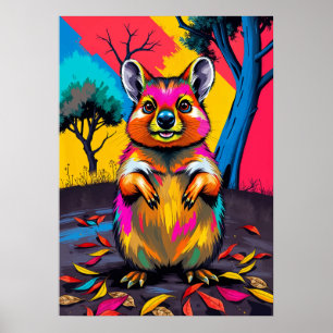 Kleurrijke Quokka Pop Art Poster