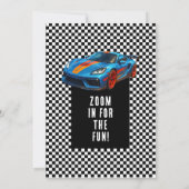 Kleurrijke race auto verjaardagsfeestje kaart (Achterkant)