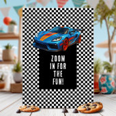 Kleurrijke race auto verjaardagsfeestje kaart