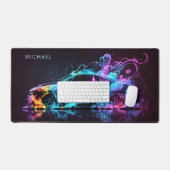 Kleurrijke raceauto Moderne gepersonaliseerde naam Bureaumat (Keyboard & Muis)