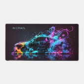 Kleurrijke raceauto Moderne gepersonaliseerde naam Bureaumat (Voorkant)