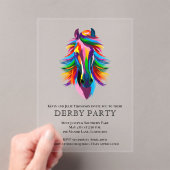 Kleurrijke Racehorse Derby Party Acryl Uitnodigingen (Insitu (Draagbaar))