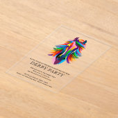 Kleurrijke Racehorse Derby Party Acryl Uitnodigingen (Laagn)