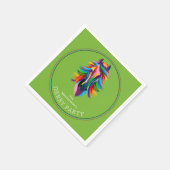 Kleurrijke Racehorse Derby Party Groen Servet (Hoek)