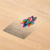 Kleurrijke Racehorse Derby Party Smoky Acryl Uitnodigingen (Laagn)