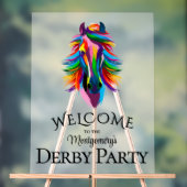 Kleurrijke Racehorse Derby Party Welkom Acryl Bord (Neutraal)