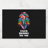 Kleurrijke Racehorse Talk Derby aan Mij Likeurfles Etiket (Enkel label)