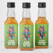 Kleurrijke Racehorse Talk Derby to Me Mini Likeurfles Etiket (Flessen)