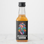 Kleurrijke Racehorse verjaardagsfeestje Likeurfles Etiket (Voorkant)