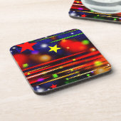 Kleurrijke racestars drankjes onderzetter (Linkerzijde)