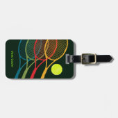 kleurrijke rackets gepersonaliseerd bagagelabel (Voorkant horizontaal)
