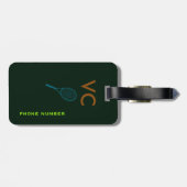 kleurrijke rackets gepersonaliseerd bagagelabel (Achterkant horizontaal)