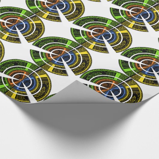 Kleurrijke Radial Art Print Cadeaupapier (Hoek)