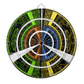 Kleurrijke Radial Art Print Dartbord (Voorkant)