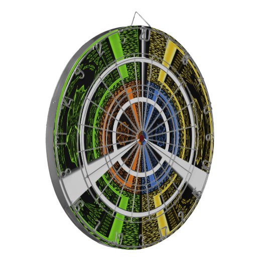 Kleurrijke Radial Art Print Dartbord (Voorkant Links)