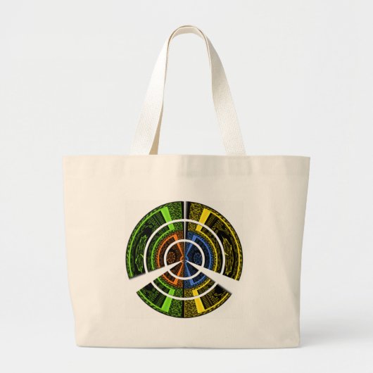 Kleurrijke Radial Art Print Grote Tote Bag (Voorkant)