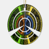 Kleurrijke Radial Art Print Keramisch Ornament (Links)