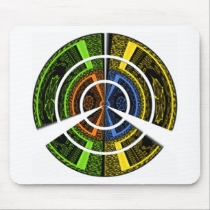 Kleurrijke Radial Art Print Muismat
