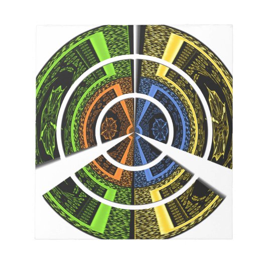 Kleurrijke Radial Art Print Notitieblok (Voorkant)