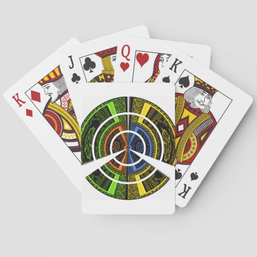 Kleurrijke Radial Art Print Pokerkaarten (Achterkant)