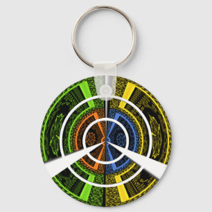 Kleurrijke Radial Art Print Sleutelhanger