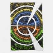 Kleurrijke Radial Art Print Theedoek (Verticaal)