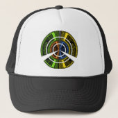 Kleurrijke Radial Art Print Trucker Pet (Voorkant)