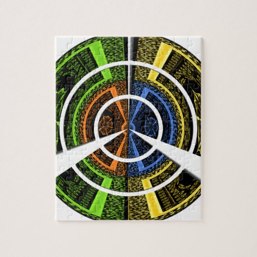 Kleurrijke Radiale Kunstprint Legpuzzel (Verticaal)