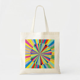 Kleurrijke Radiale Uitbarsting Tote Bag