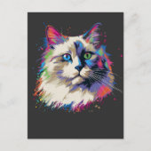 Kleurrijke Ragdoll kat Briefkaart (Voorkant)