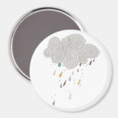 Kleurrijke Rain Cloud Magnet (Voorkant / Achterkant)