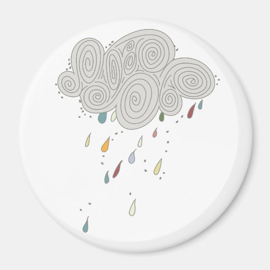 Kleurrijke Rain Cloud Magnet (Voorkant)