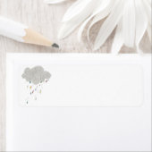 Kleurrijke Rain Cloud Return-adreslabels Etiket (Insitu)