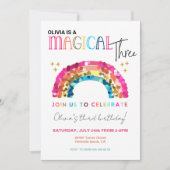 Kleurrijke Rainbow 3e magische drie verjaardag Kaart (Voorkant)